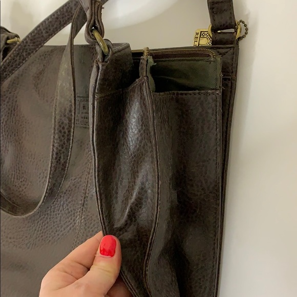 Relic | Large Brown 3 Sectioned Pebble Satchel Bag - Picture 11 of 13